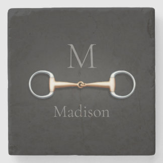 Posavasos De Piedra Eggbutt Snaffle Bit Monogramado Ecuestre