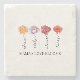 Posavasos De Piedra El amor de la mamá personalizada florece