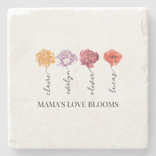 Posavasos De Piedra El amor de la mamá personalizada florece