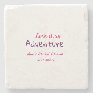 POSAVASOS DE PIEDRA EL AMOR ES UNA AVENTURA ROSA MORADO DESPEDIDA DE S
