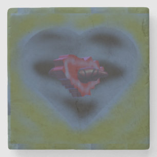 Posavasos De Piedra El arte de los corazones misteriosos diseño colore