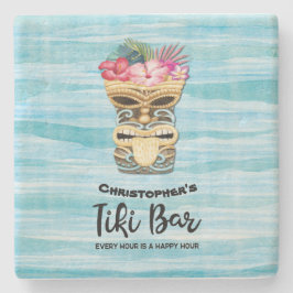 Posavasos De Piedra El Beach Retro Tiki Bar Monogramado