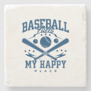 Posavasos De Piedra El béisbol alimenta mi lugar feliz