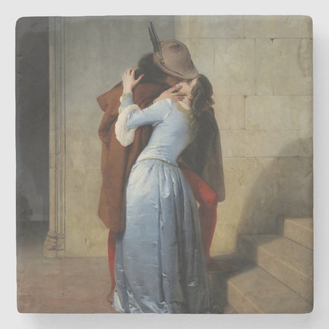 Posavasos De Piedra El beso (de Francesco Hayez) (Anverso)