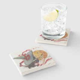 Posavasos De Piedra El beso de la bruja: una calabaza de Halloween