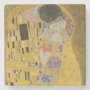 Posavasos De Piedra El Beso, Pintura al Óleo Art Nouveau, Gustav Klimt