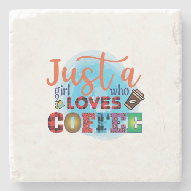 Posavasos De Piedra El Café Es Sólo Un Chica Que Ama El Café (Anverso)