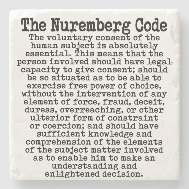 Posavasos De Piedra El Código de Núremberg (Anverso)