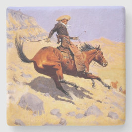 Posavasos De Piedra El Cowboy (por Frederic Remington)