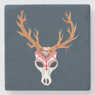 Posavasos De Piedra El cráneo de la cabeza de los ciervos