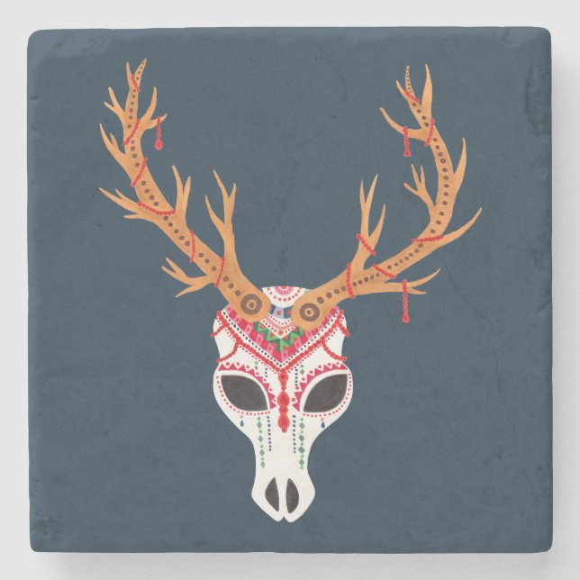 Posavasos De Piedra El cráneo de la cabeza de los ciervos (Anverso)