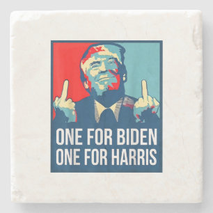 Posavasos De Piedra El dedo medio de Donald Trump, Biden Harris Americ