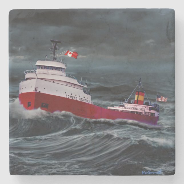 POSAVASOS DE PIEDRA EL DESAPARECIMIENTO DE EDMUND FITZGERALD (Anverso)