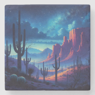 Posavasos De Piedra El desierto de noche al suroeste