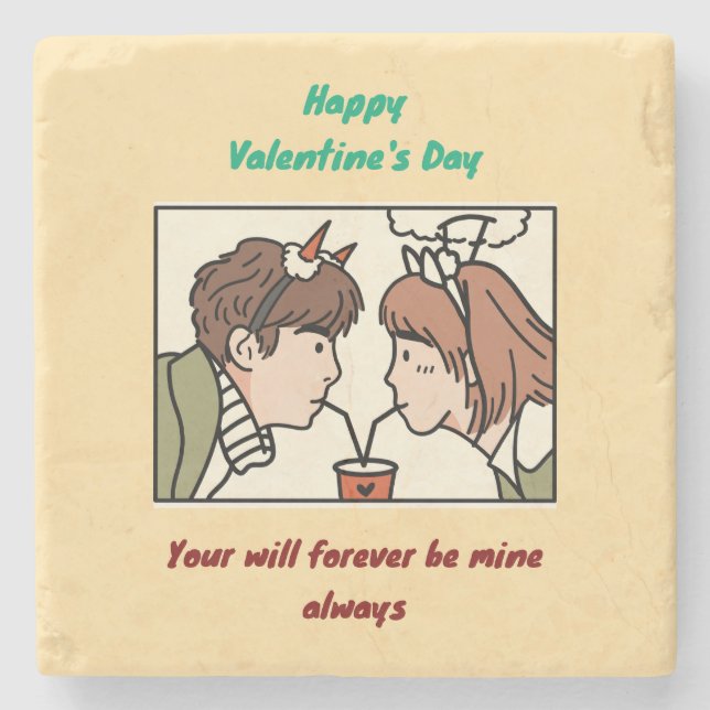 Posavasos De Piedra El día de San Valentín (Anverso)