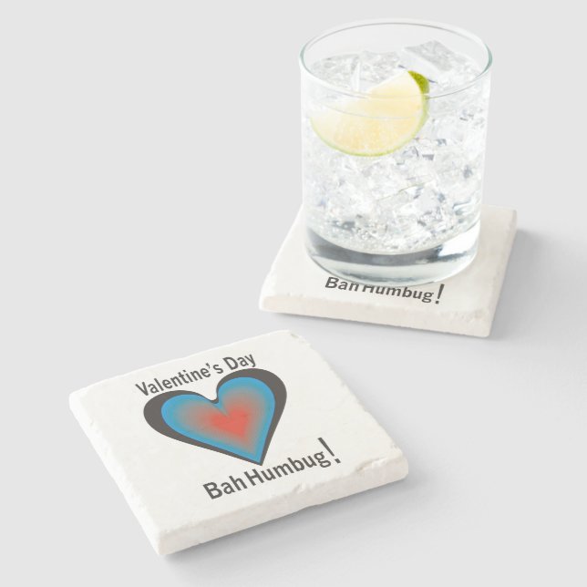 Posavasos De Piedra El día de San Valentín Bah Humbug (Lateral)