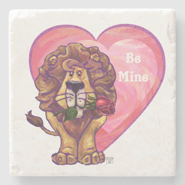 Posavasos De Piedra El día de San Valentín de leones (Anverso)