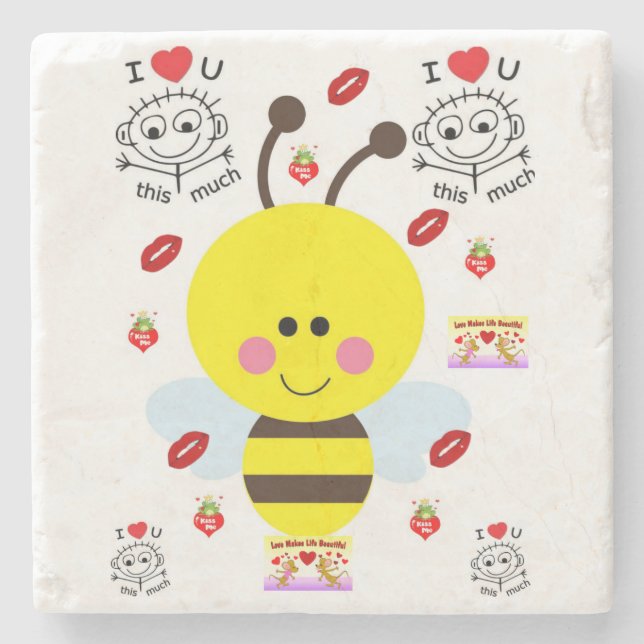 Posavasos De Piedra El día de San Valentín de Pascua de Piedra de Márm (Anverso)