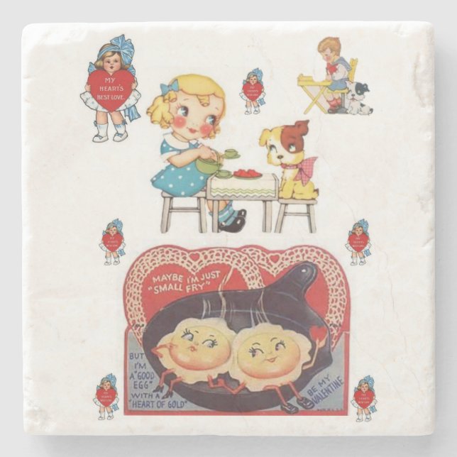 Posavasos De Piedra El día de San Valentín de Pascua de Piedra de Márm (Anverso)