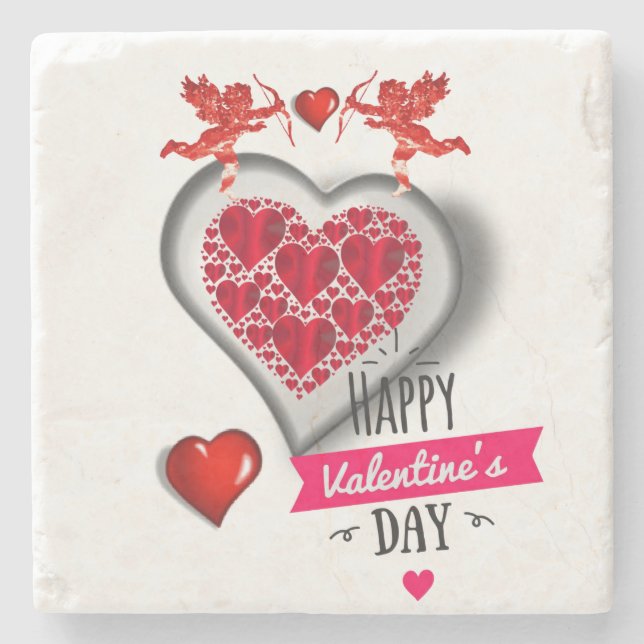 Posavasos De Piedra El día de San Valentín de Pascua de Piedra de Márm (Anverso)