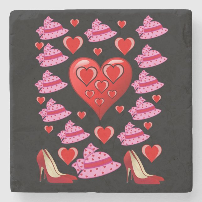 Posavasos De Piedra El día de San Valentín de Pascua de Piedra de Márm (Anverso)