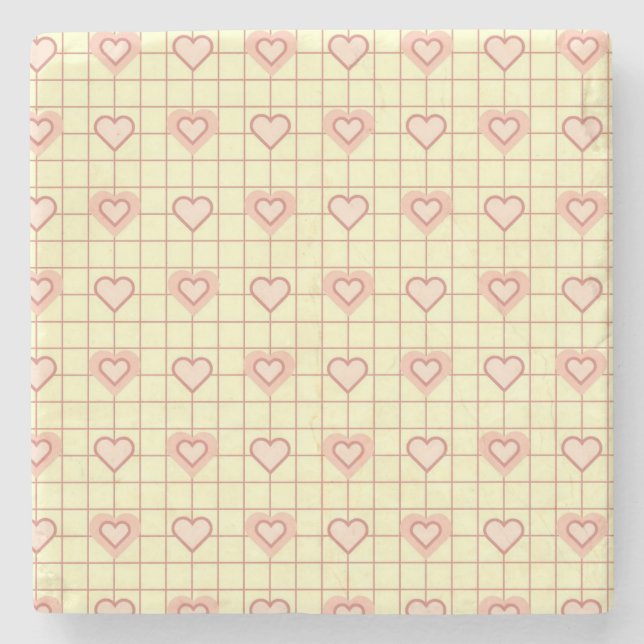 Posavasos De Piedra El día de San Valentín de patrones de contraste de (Anverso)