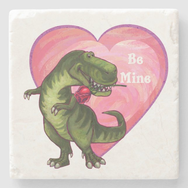 Posavasos De Piedra El día de San Valentín de Tyrannosaurus (Anverso)