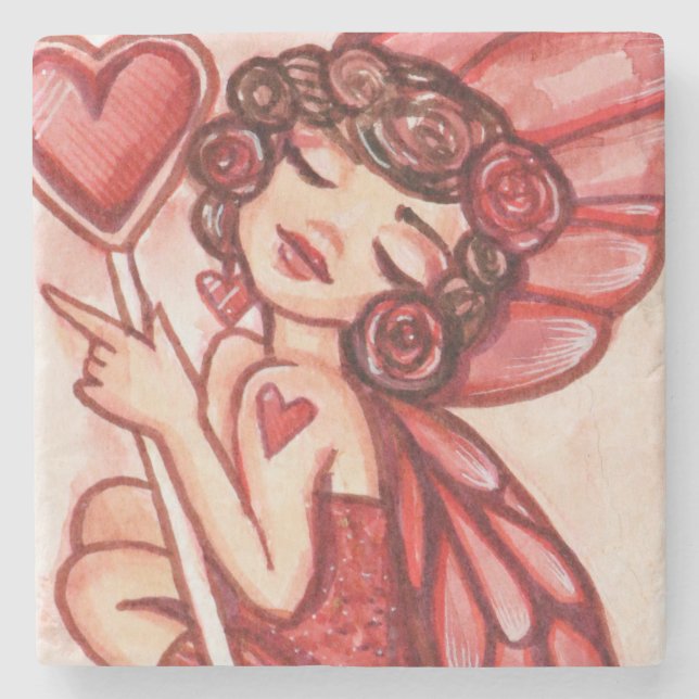 Posavasos De Piedra El día de San Valentín Fairy (Anverso)