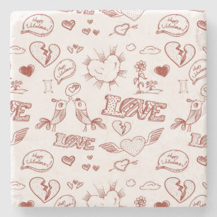 Posavasos De Piedra El día de San Valentín feliz