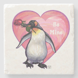 Posavasos De Piedra El día de San Valentín Penguin