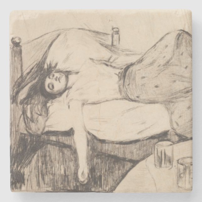 Posavasos De Piedra El día después (por Edvard Munch) (Anverso)