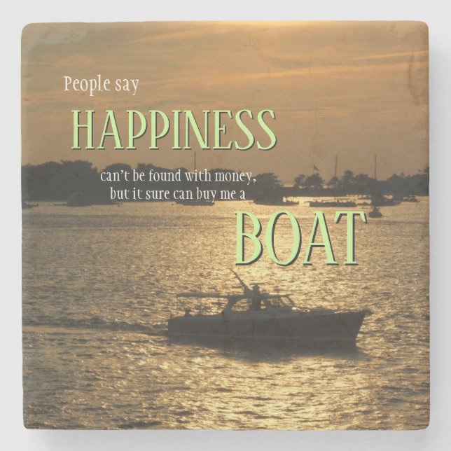 Posavasos De Piedra El dinero no puede comprar el barco de la felicida (Anverso)