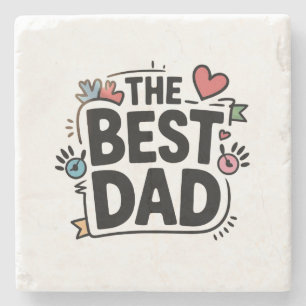 Posavasos De Piedra El diseño de texto de Mejor Papá