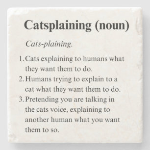 Posavasos De Piedra El dueño del gato y el criado de gatitos que se ri