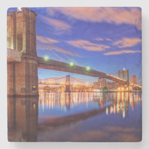 Posavasos De Piedra El East River, puente de Brooklyn, Manhattan