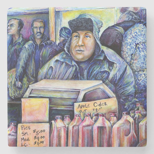 Posavasos De Piedra Él Escuchó, Lo Que Vi (Anverso)