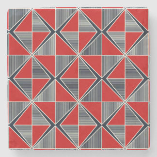 Posavasos De Piedra El Escudo del Hetman: Geométrico Carmesí y Pizarra