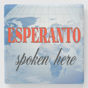 Posavasos De Piedra El esperanto habla aquí tierra nublada