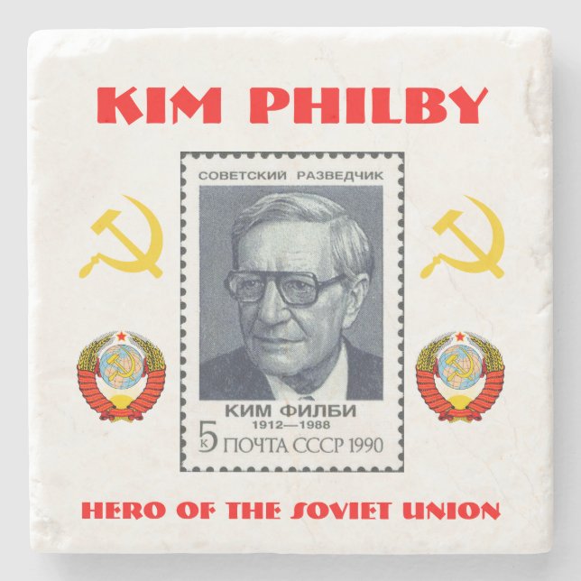 Posavasos De Piedra El espía británico Kim Philby, héroe de la Unión S (Anverso)
