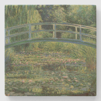 Posavasos De Piedra El estanque Water-Lily, la pintura de aceite paisa