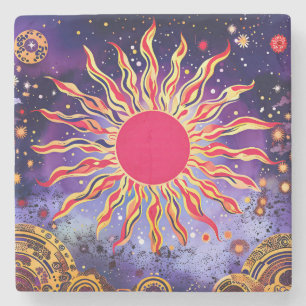 Posavasos De Piedra "El fuego bailarín del Cosmos" El Sol