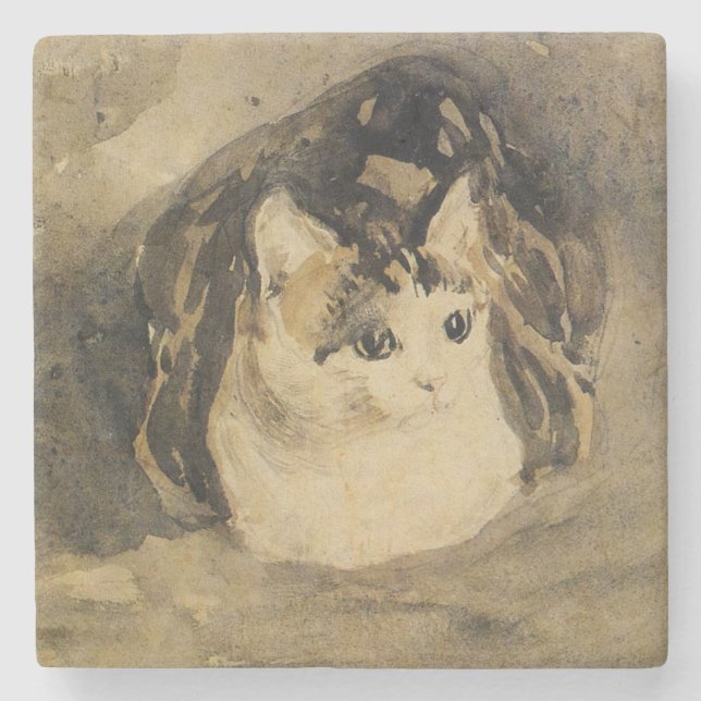 Posavasos De Piedra El gato (de Gwen John) (Anverso)