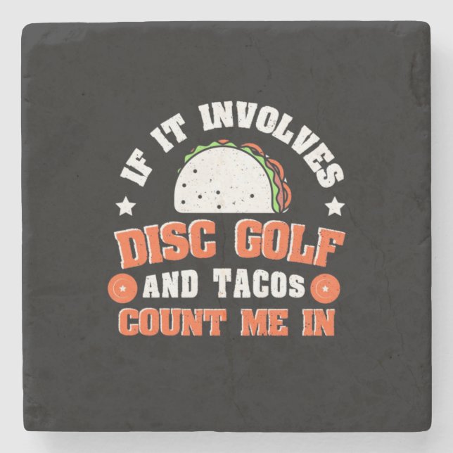 Posavasos De Piedra El Golf De Disco Y Los Tacos Me Cuentan (Anverso)