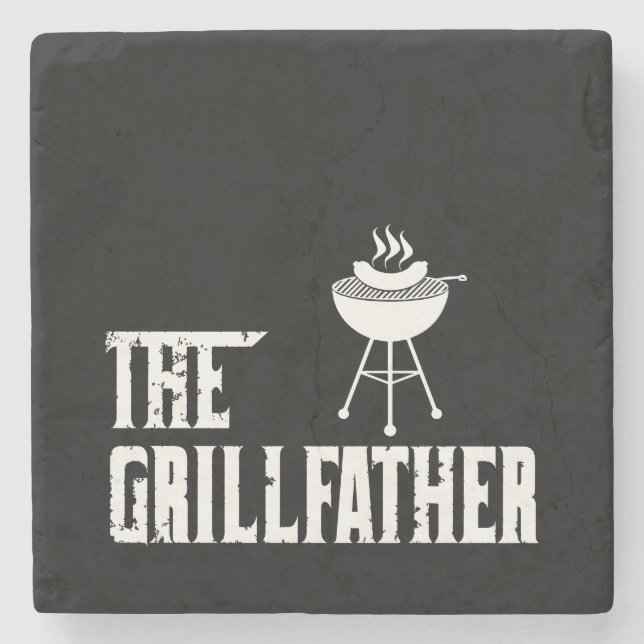 Posavasos De Piedra El Grillfather | Bbq | Barbeque | Grill Master (Anverso)