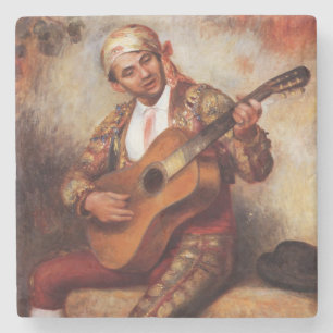 Posavasos De Piedra El Guitarista Español (por Pierre-August Renoir)