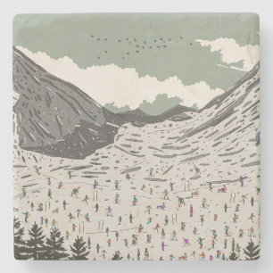 Posavasos De Piedra El hermoso paisaje invernal de esquí