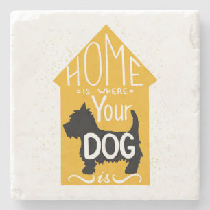 Posavasos De Piedra El hogar es donde está el perro