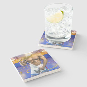 Posavasos De Piedra El hombre musculoso de SlipperyJoe engrosó un tren