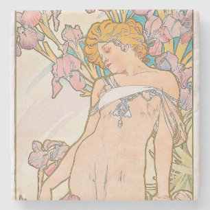 Posavasos De Piedra El Iris (1897) de Alphonse Mucha