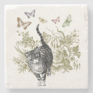 Posavasos De Piedra El jardín del gatito